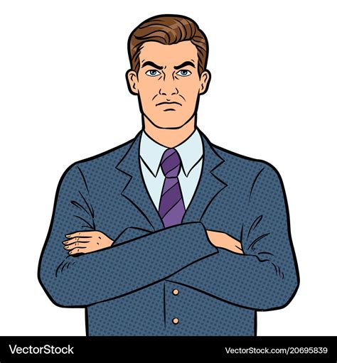 Angry Serious Boss Businessman Pop Art Royalty Free Vector