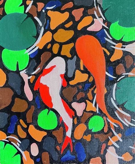 Koi Fish Painting Painting By Srinika Senthilkumar Fine Art America