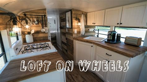 school bus turned into loft on wheels tiny house converted school bus bus house bus remodel
