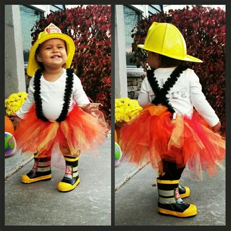 And there you have it. Make firefighter costume more girly with DIY tutu and lace suspenders. Iron on FIRE RESCUE on ...