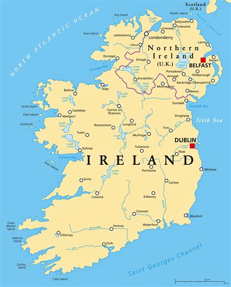 Detailed Map Of Ireland With Towns Detailed Map Of Ireland 47 Off