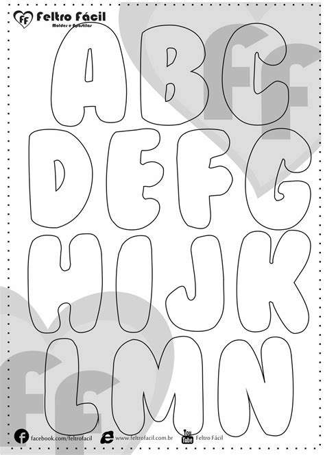 Moldes de Letras Para Download E Impressão FeltroFácil Diy Letter