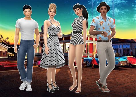 Decades Lookbook The 1950s Sims 4 Clothing Sims 4 Sims 4 Decades