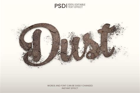 Free Psd Editable Dust Text Effect Text Effects Free Psd Psd