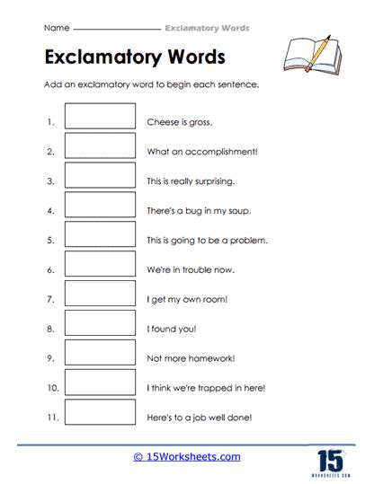 Exclamatory Words Worksheets 15