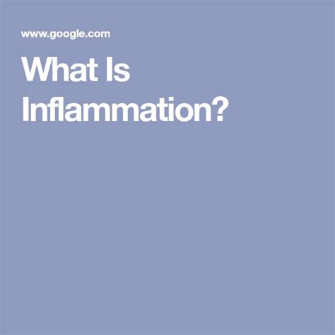 What Is Inflammation Inflammation Chronic Disease Chronic