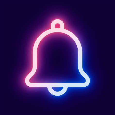 Notification Bell Icon Pink Psd For Social Media App Neon Style Free