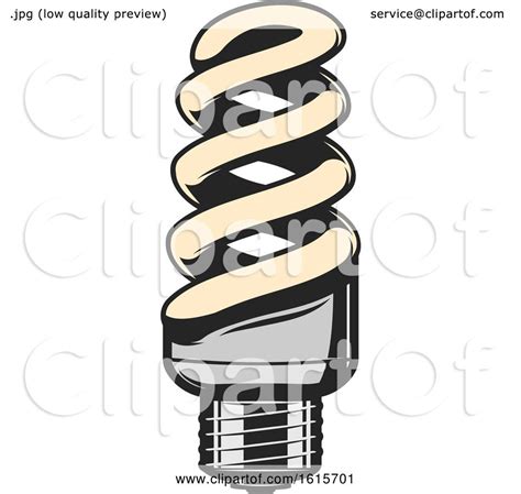 Clipart Of A Spiral Light Bulb Royalty Free Vector Illustration By