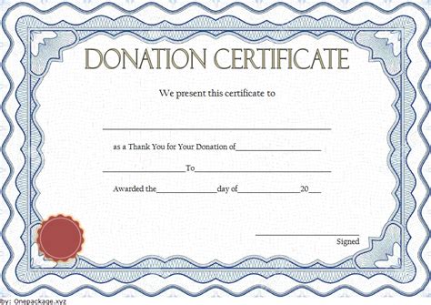Free Printable Donation Certificate Templates Printable Templates By Nora