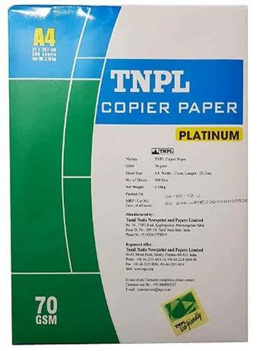 Plain White Tnpl A4 70 Gsm Copier Paper For Photocopy Sizedimension