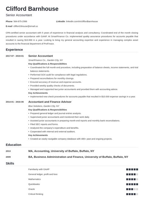 Senior Accountant Resume Sample 2024 Guide And Tips