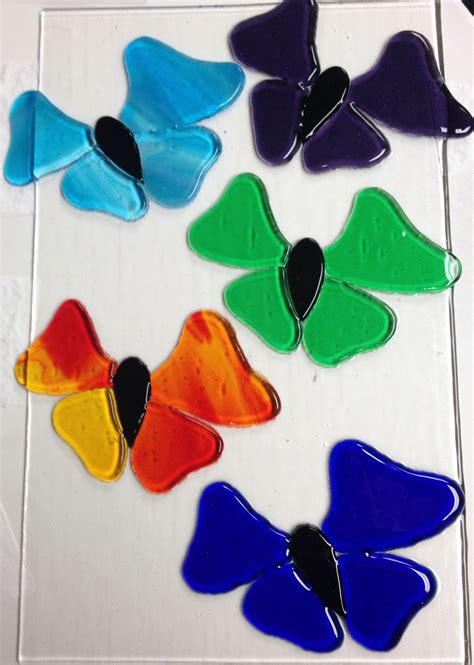 Fused Glass Butterflies Fused Glass Butterfly Glass Butterfly Fused Glass Art