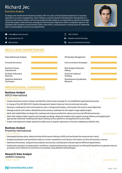 Nail your professional summary, work history, and skills sections. Business Analyst Resume Example & How-to Guide 2021