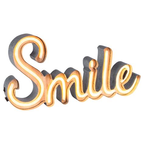 Smile Neon Sign Led Galvanized Metal Word Sign