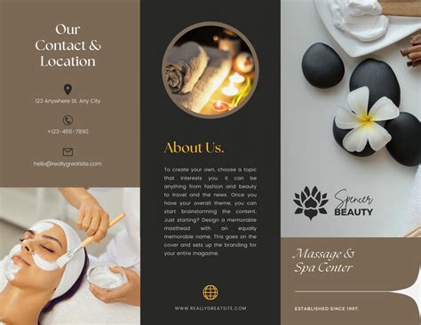 Free Printable Customizable Spa Brochure Templates Canva