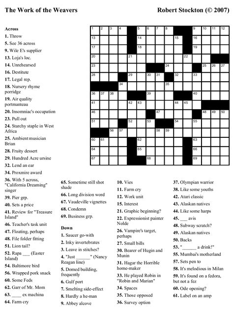 Print these crosswords for yourself or for use by your school, church, or other organization. Beekeeper Crosswords » Blog Archive » Puzzle #19: "The ...