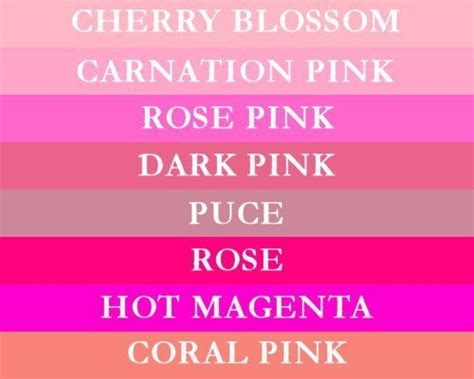Each one so soft, so. Shades Of Pink Names - ExtraVital Fasion | Colorphile ...