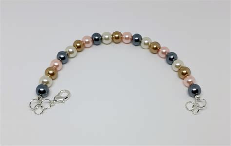 Multicolor Rainbow Pearl Bead Bracelet 75 By Handmade By Erica