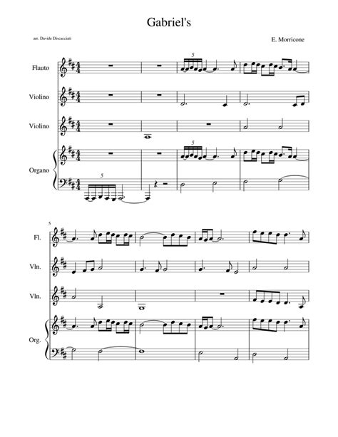 Gabriels Quartetto Sheet Music For Strings Bowed Violin Woodwinds