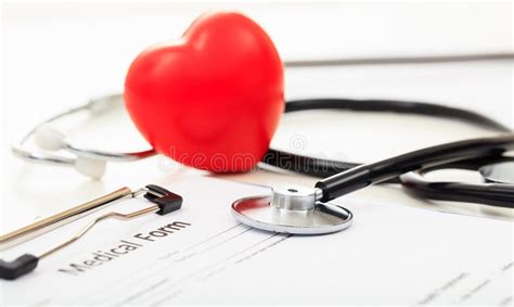 Heart And A Stethoscope On A Desk Stock Photo Image Of Healthy