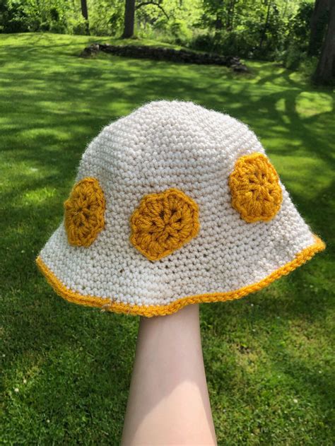 Simple Crochet Flower Bucket Hat Etsy
