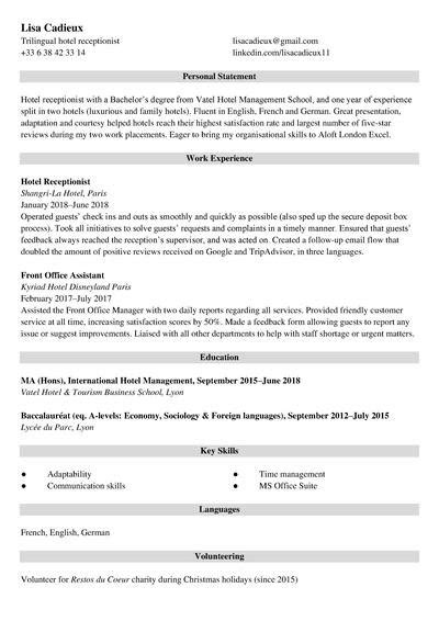 CV en anglais exemples et conseils pour rédiger un resume