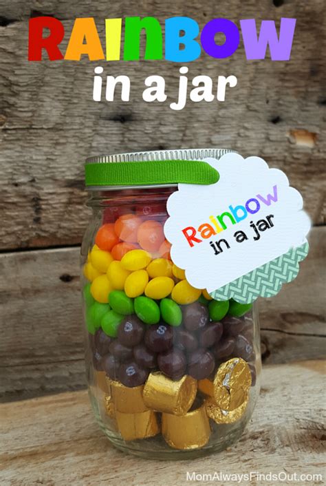 Rainbow Candy In A Jar St Patricks Day Craft Idea
