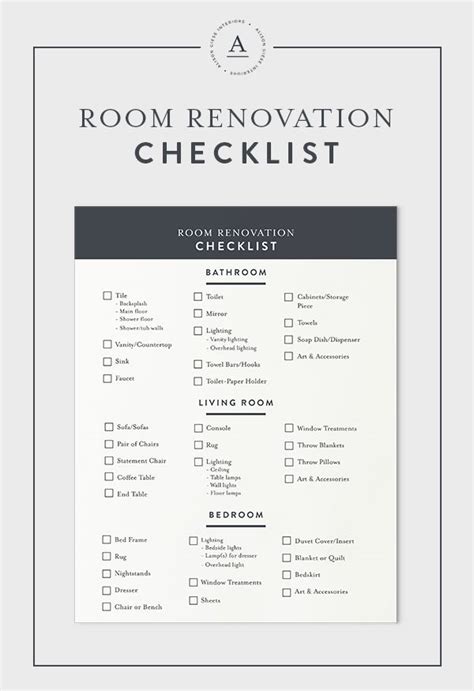 Printable Bathroom Remodel Checklist Pdf