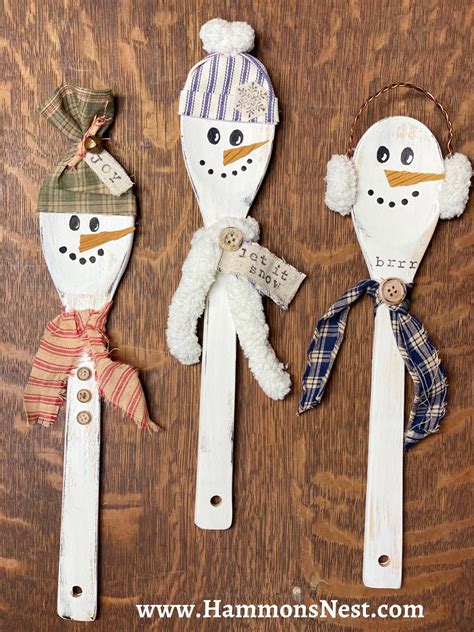 Diy Snowman Spoons Decor Hammons Nest Diy Christmas Ts Cheap Easy