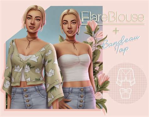 Emmibouquet Patreon Sims Sims 4 Flare Blouse