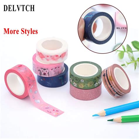 delvtch colorful 1 5cm washi tape adhesive tapes diy scrapbooking sticker label masking tape