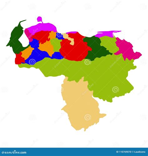 Political Map Of Venezuela Stock Vector Illustration Of Geography