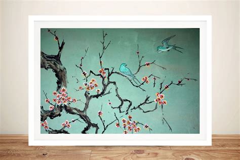 Korean Traditional Art of Birds and a Tree Branch | Blue Horizon Prints