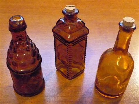 Vintage Miniature Colored Glass Bottles Etsy