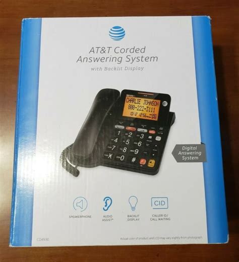 Atandt Cd4930 Corded Phone With Answering System And Caller Id Black