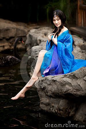 beautiful girl  chinese ancient dress stock photo