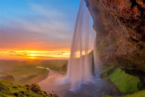 Seljalandsfoss Waterfall Sunset Iceland Fine Art Photo Print Photos By Joseph C Filer