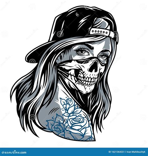 Skull Gangster Girl Drawings
