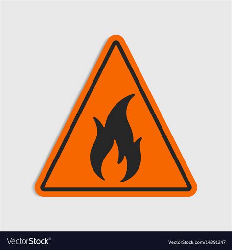 Hazard Warning Sign Flammeble Fire Royalty Free Vector Image