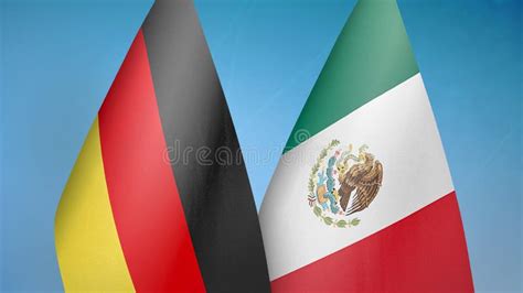 banderas de tabla de méxico y alemania aisladas en representación 3d en blanco stock de