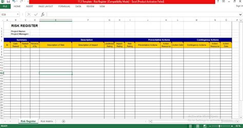 Project Risk Register Template In Excel 2022