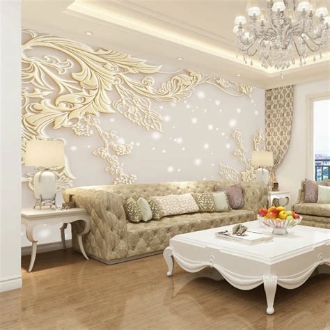Beibehang Custom Wallpaper 3d Mural European Style Living Room Relief