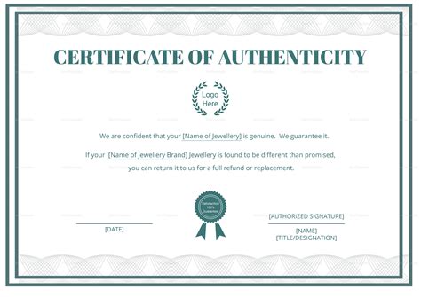 Authenticity Certificate Template Get Free Templates