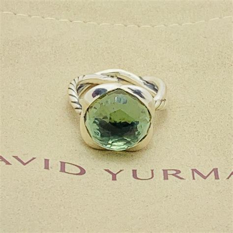 David Yurman Continuance Green Round Prasiolite Ring 14mm De