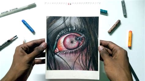 Realistic Eye Drawing Evil Dead Rise Poster Drawing Youtube