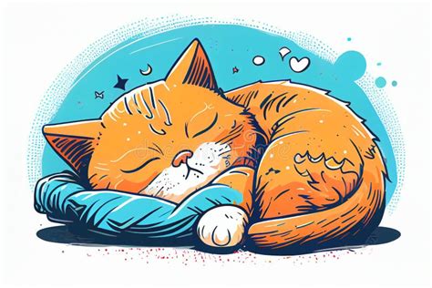 Cat Ginger Sleeping Stock Illustrations 841 Cat Ginger Sleeping Stock