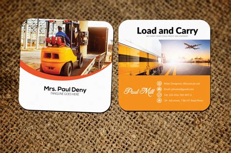 Freight And Shipment Mini Business Card By Designhub Thehungryjpeg