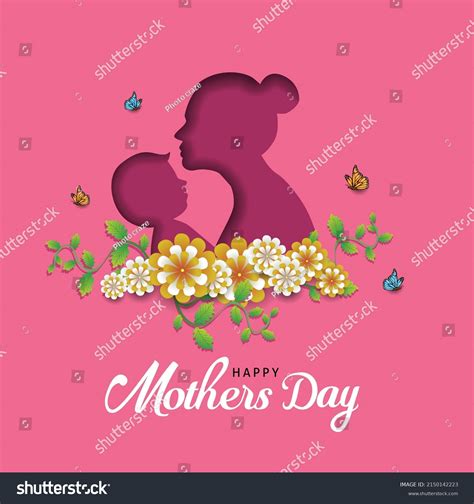 Happy Mothers Day Greetings Vector Illustration Stock Vector Royalty