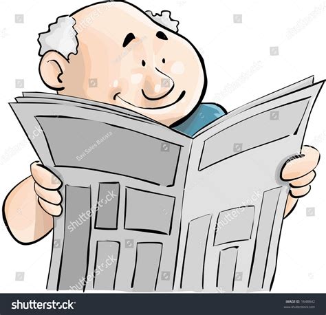 Man Reading Newspaper Stock Illustration 1648842 Shutterstock
