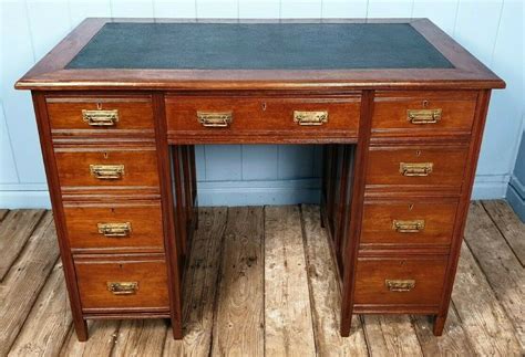 Desk Pedestal Writing Office Rosewood Edwardian Antiques Atlas